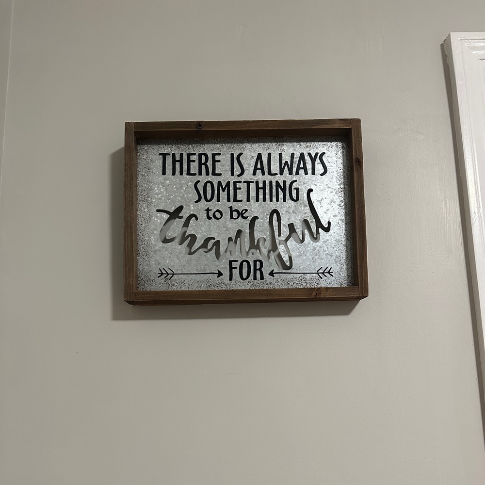 Galvanized Metal Decor Sign - Thankful